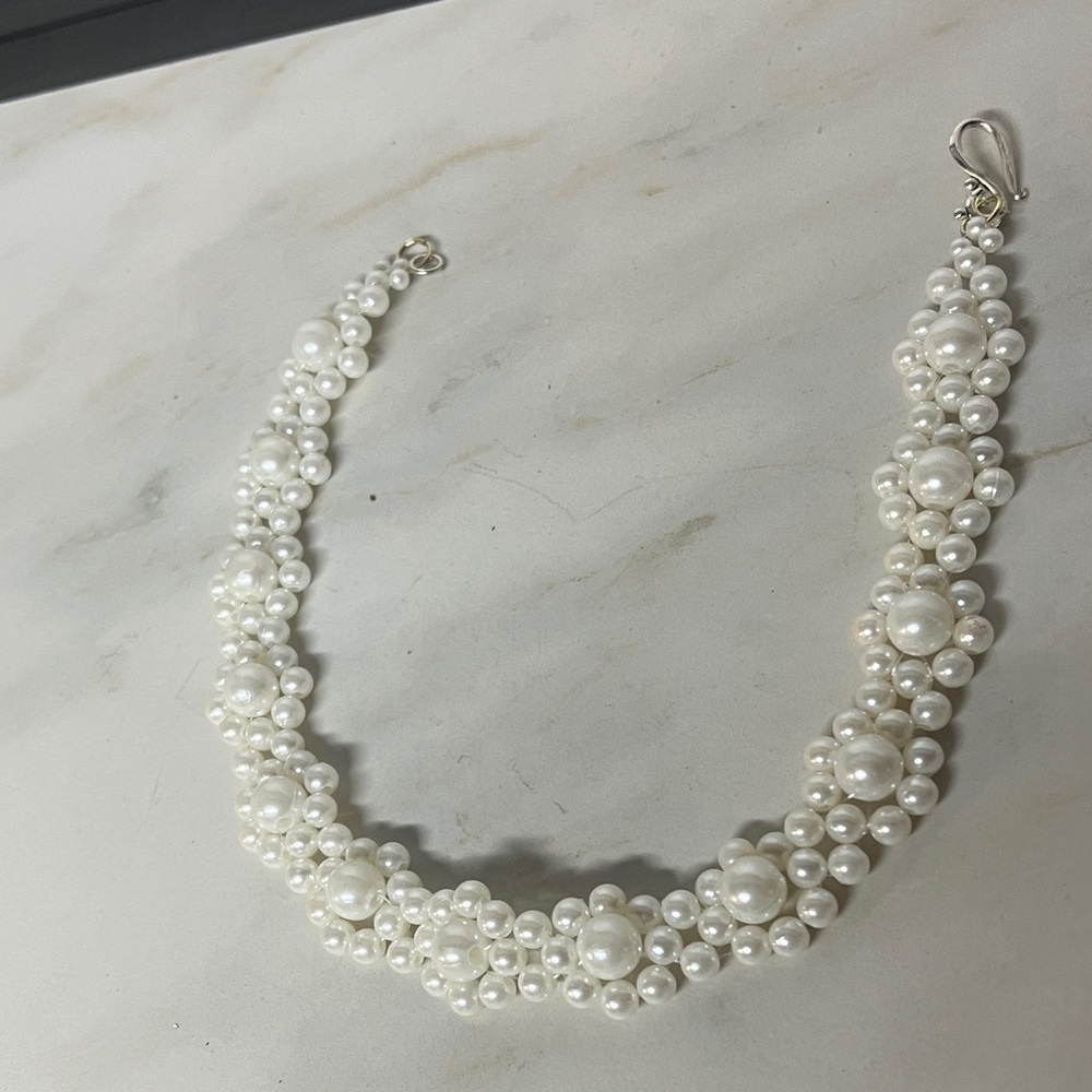White faux pearls